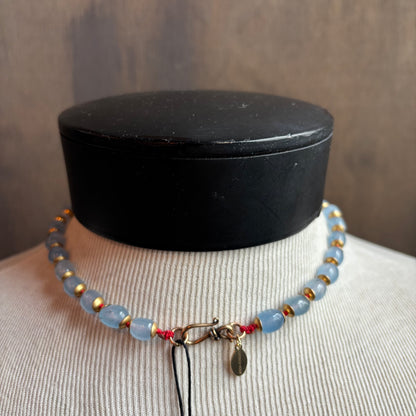 Ostrich Moon Star with Garnet Necklace