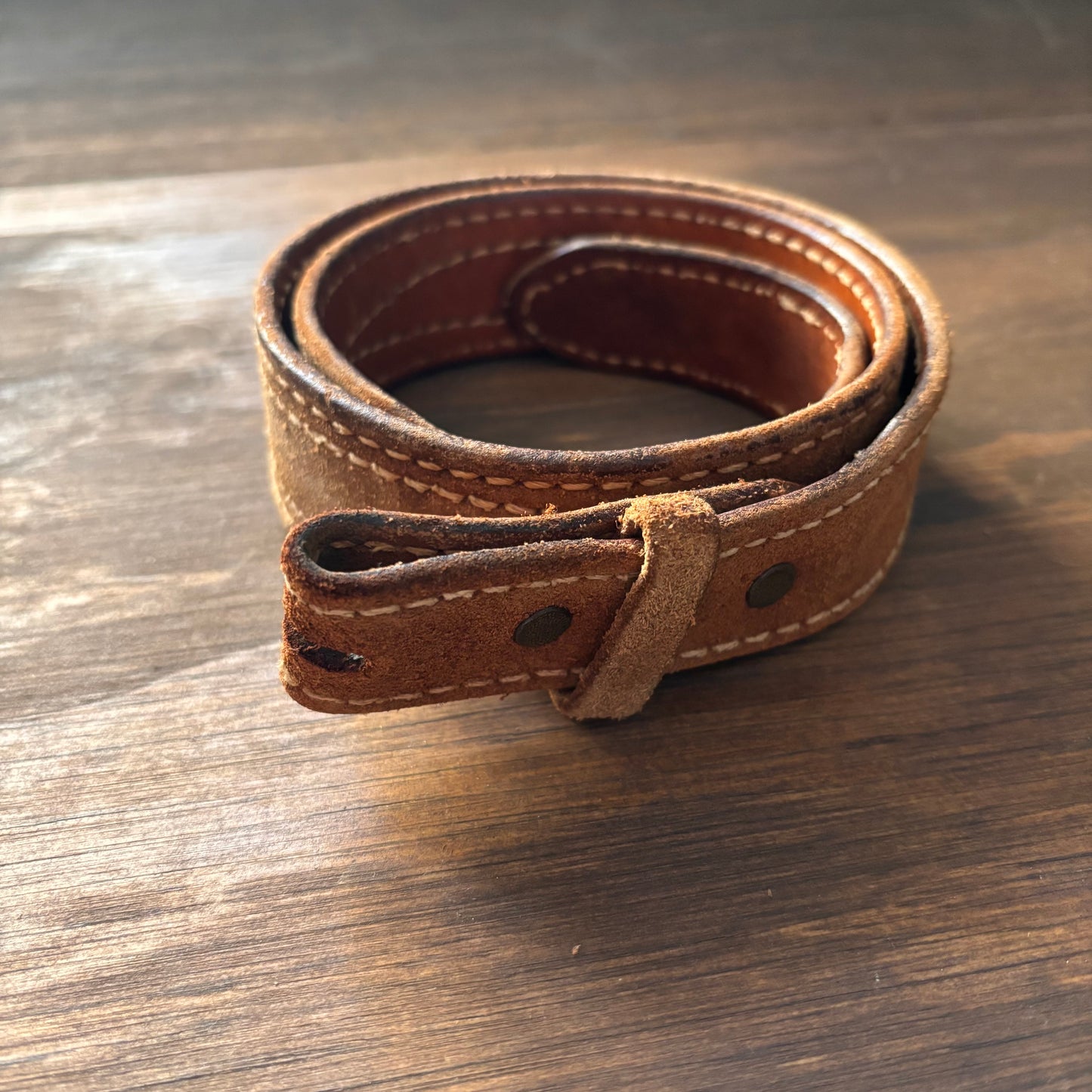 Vintage Tan Rough Out Belt