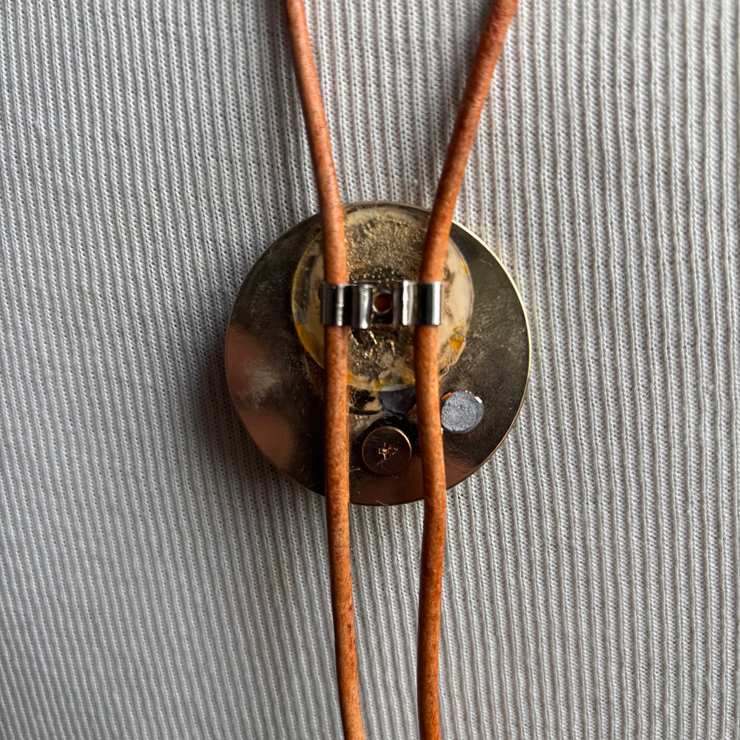 Cheetah Print Bolo on Tan Leather Tie