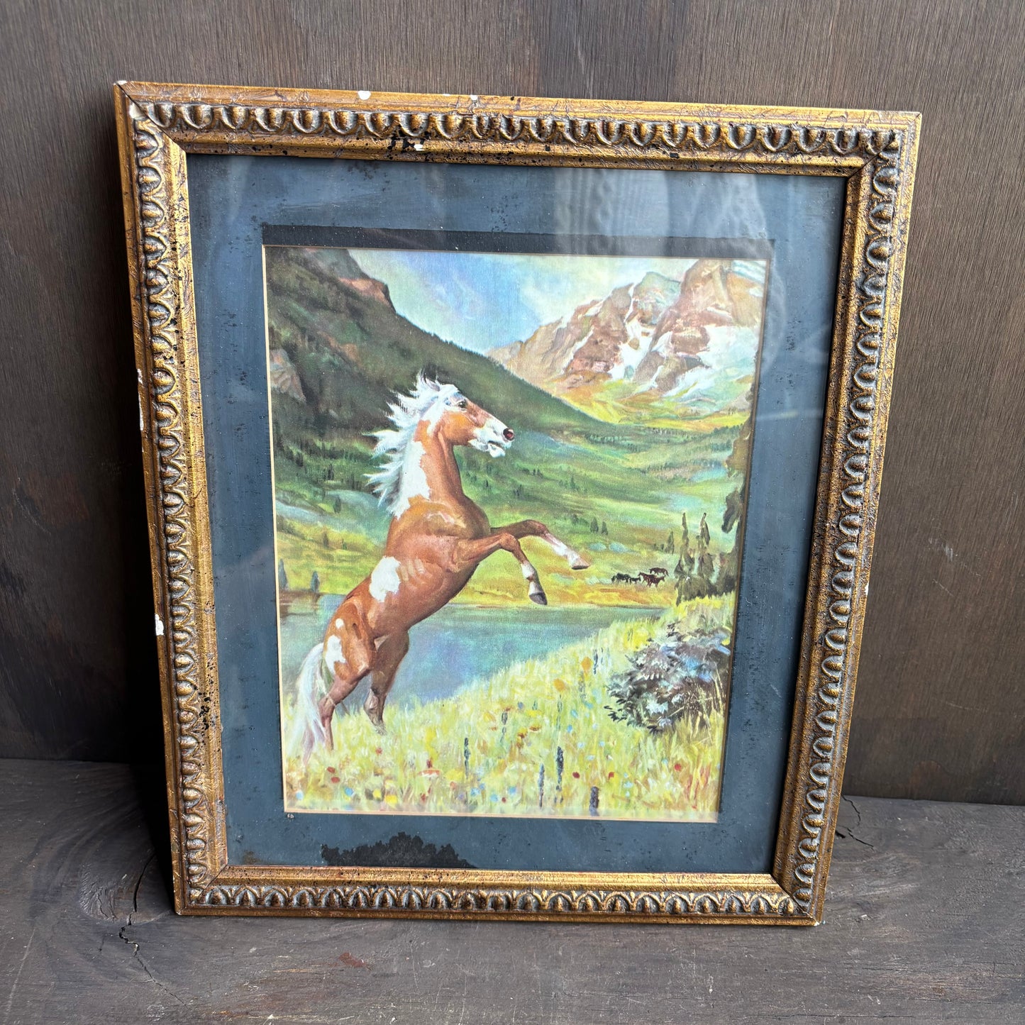 Framed Tan Horse Art