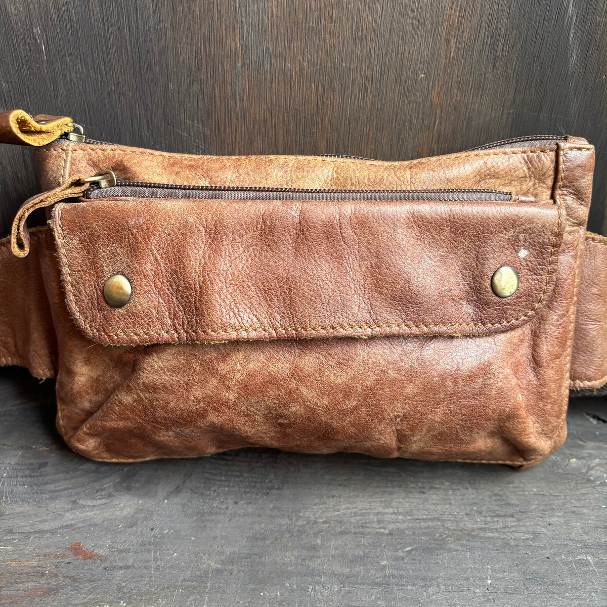 Vintage Brown Leather Fanny Pack