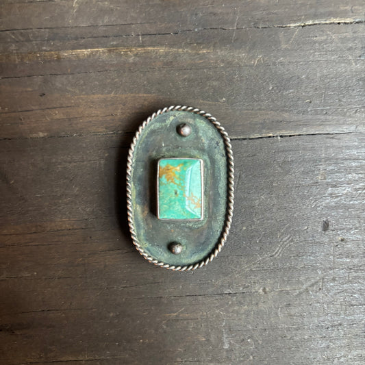 Silver and Turquoise Scarf Tie