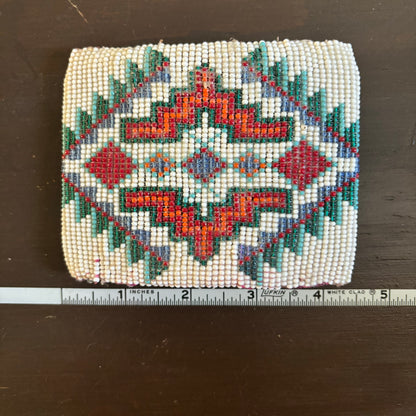 Vintage Handmade XL Seed Bead Belt Buckle
