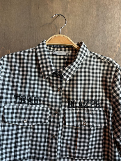 Embroidered Black and White Gingham “Trail Blazer”