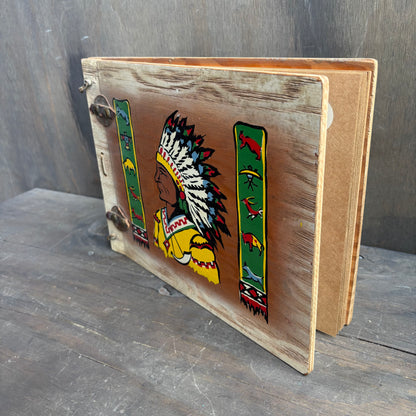 Vintage Painted Wood Photo Album
