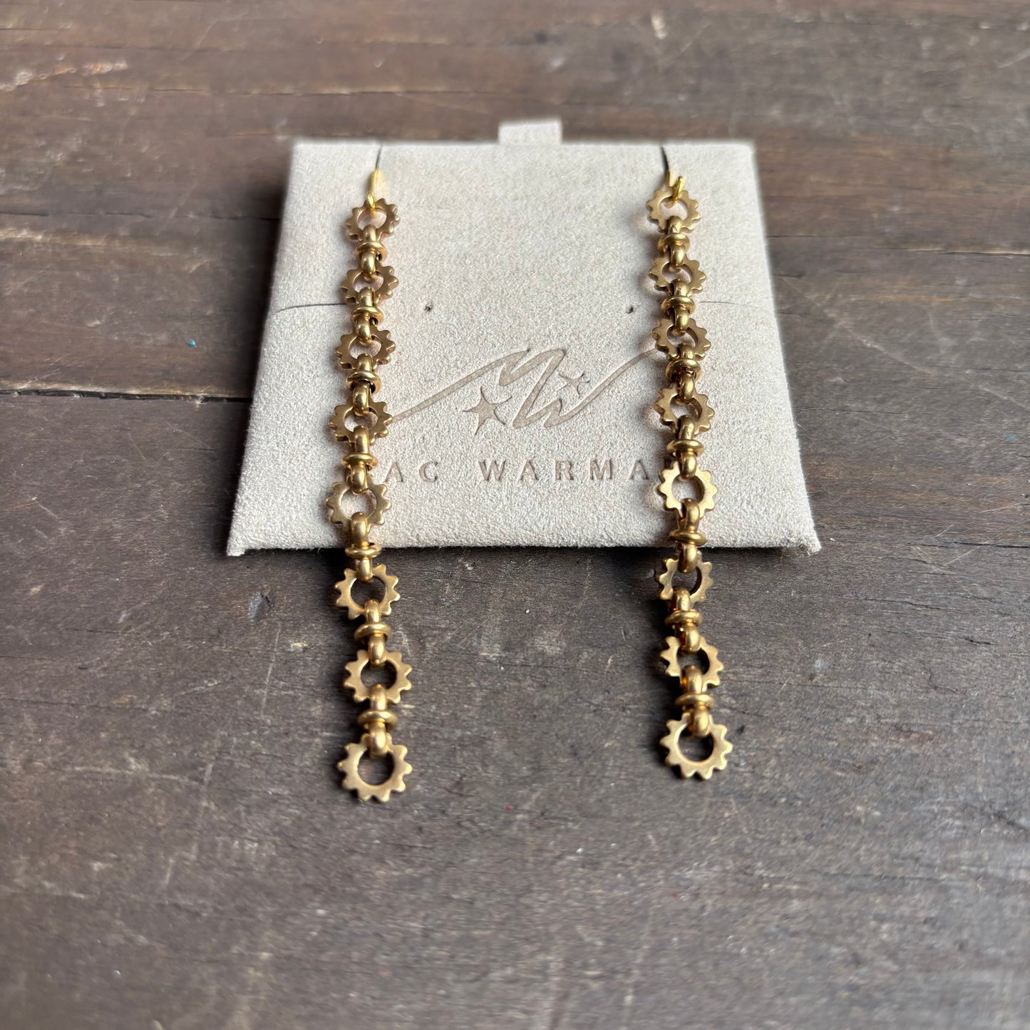 Mac Warman Vintage Brass Chain Earrings