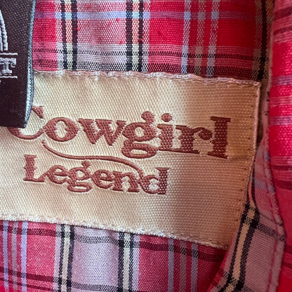 Cowgirl Legend Red Plaid Pearl Snap Button Up