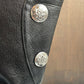Vintage Tony Lama Black Leather Boots with Silver Decorative Buttons