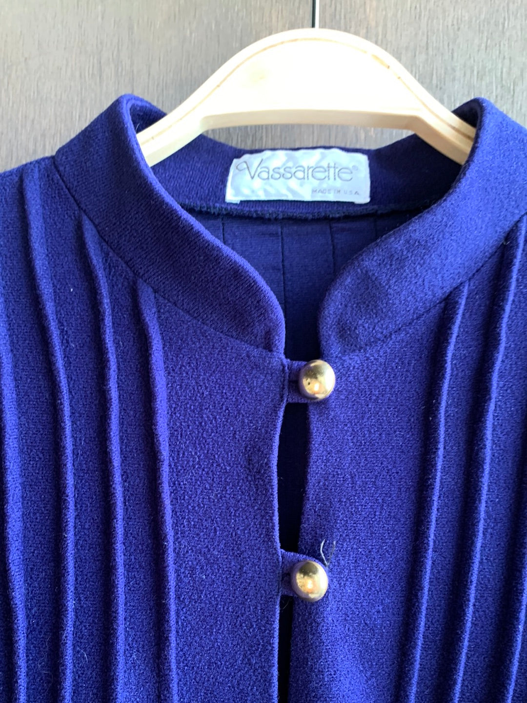 Vintage blue nightgown with brass buttons