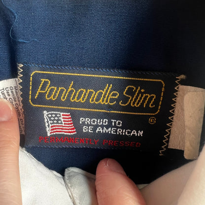 Panhandle Slim White and Blue Western Shirt