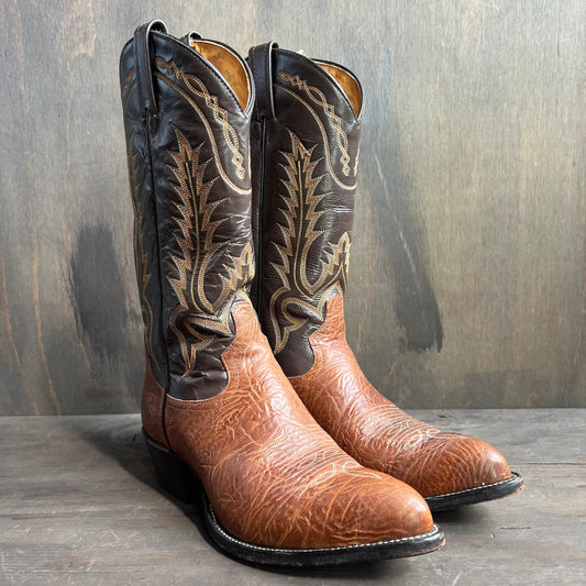 Tony Lama Two Tone Leather Cowboy Boots