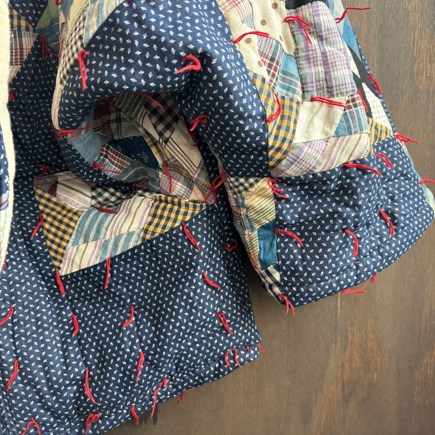 Vintage Blue Patchwork Quilt Coat