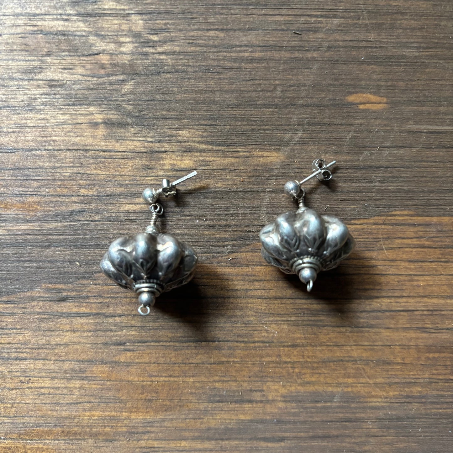 Vintage Metal Bauble Earring