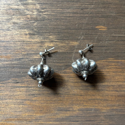 Vintage Metal Bauble Earring