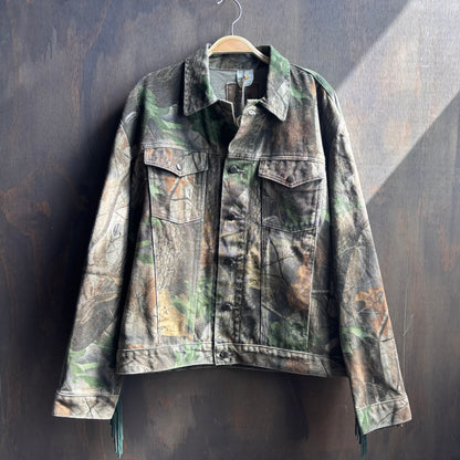 Out of the Blue Vintage Fringed Camo Denim Jacket