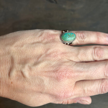 Vintage Sterling Turquoise Oval Ring