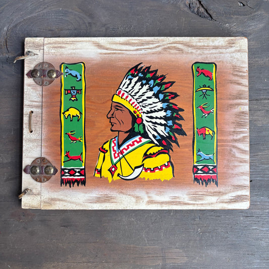 Vintage Painted Wood Photo Album