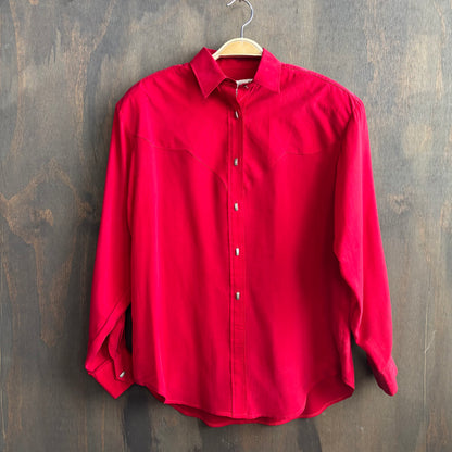 Longhorn Red Button Up with Decorative Buttons