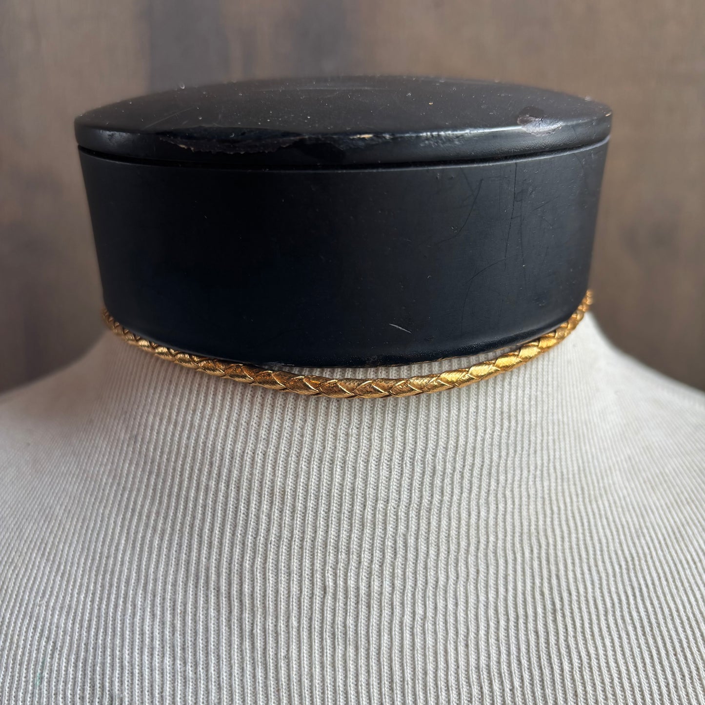 Oval Stone Bolo on Gold Tie