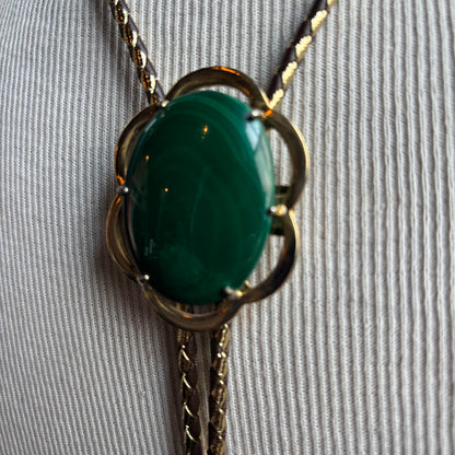 Malachite Bolo on Two-Tone Tie