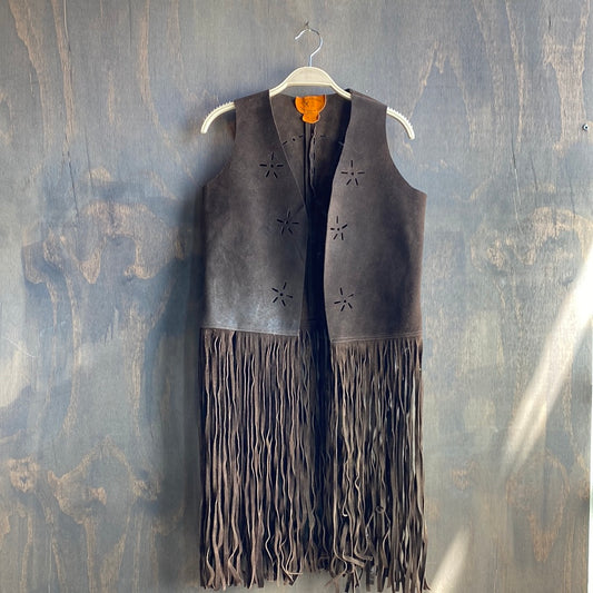 Vintage Suede Fringe Vest