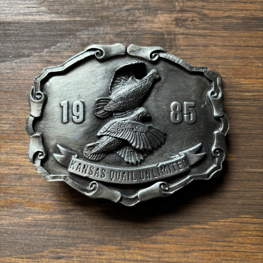 Kansas Quail Unlimited Belt Buckle