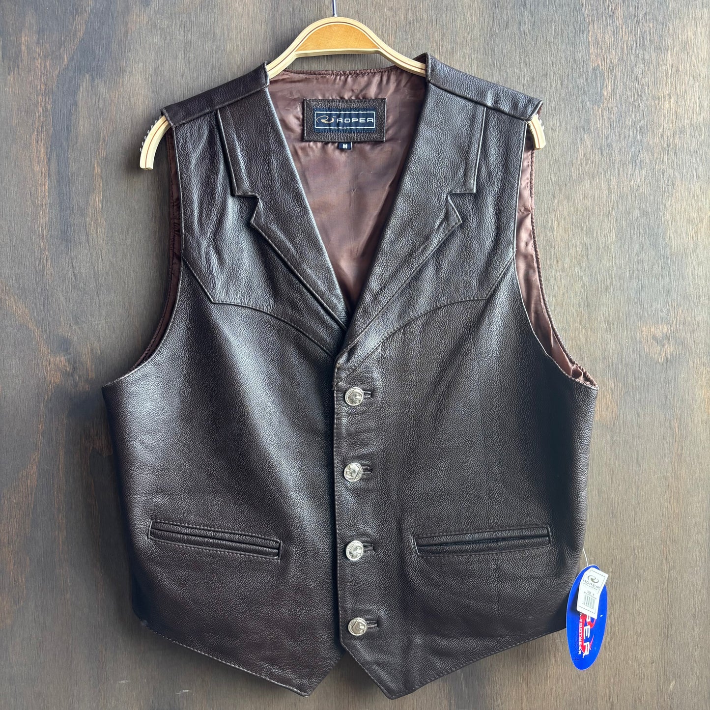 Roper Brown Leather Vest