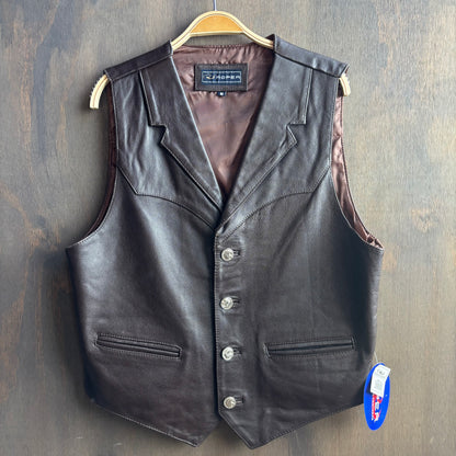 Roper Brown Leather Vest