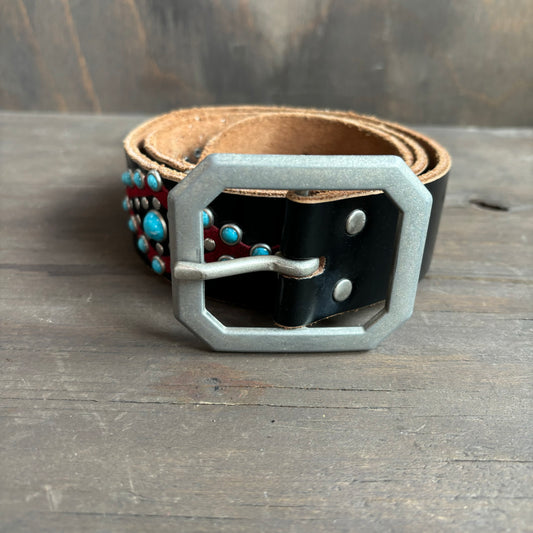 Faux Turquoise Studded Belt