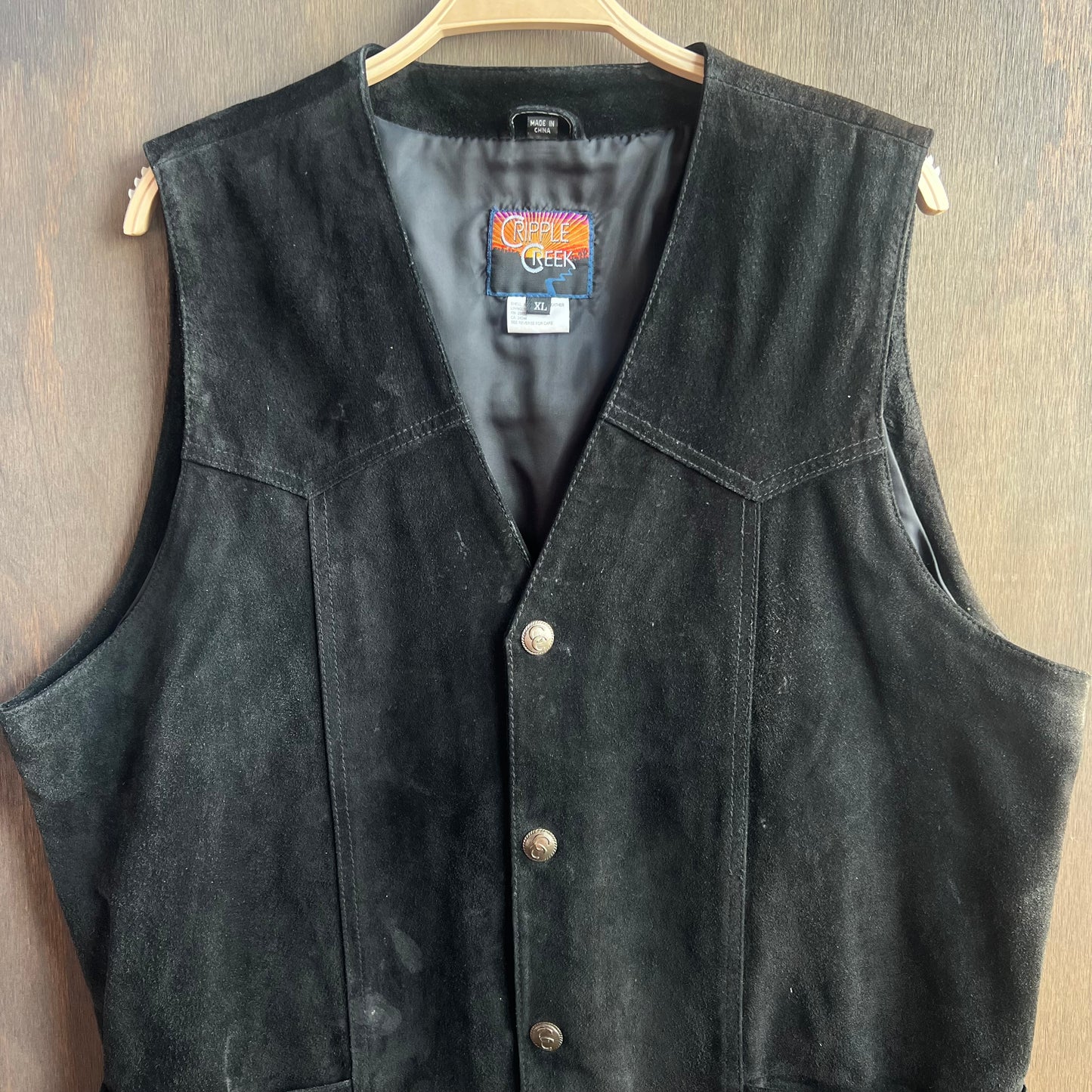 Cripple Creek Black Suede Vest