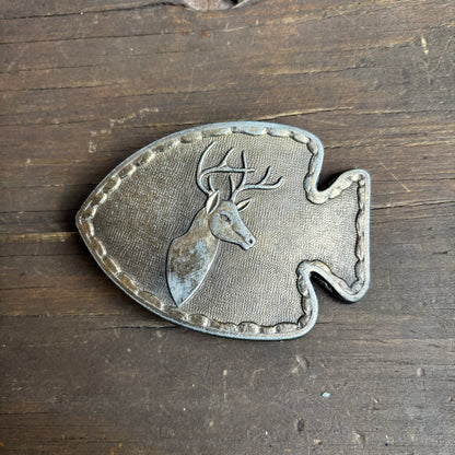 Arrowhead Belt Buckle with Deer