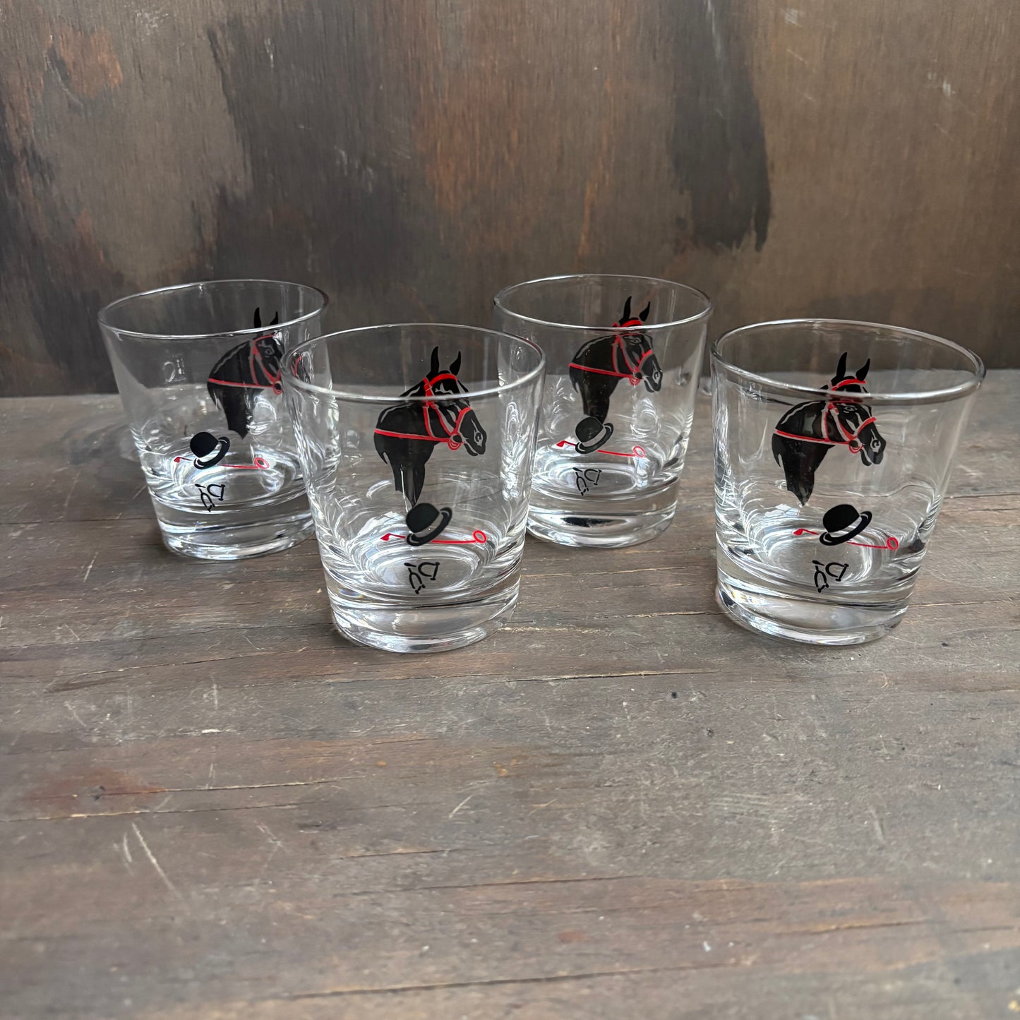 Vintage Kentucky Derby Highball Glasses (set of 4)