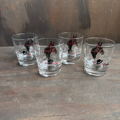 Vintage Kentucky Derby Highball Glasses (set of 4)