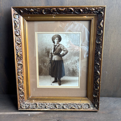 Cowgirl Framed Black and White Photograph
