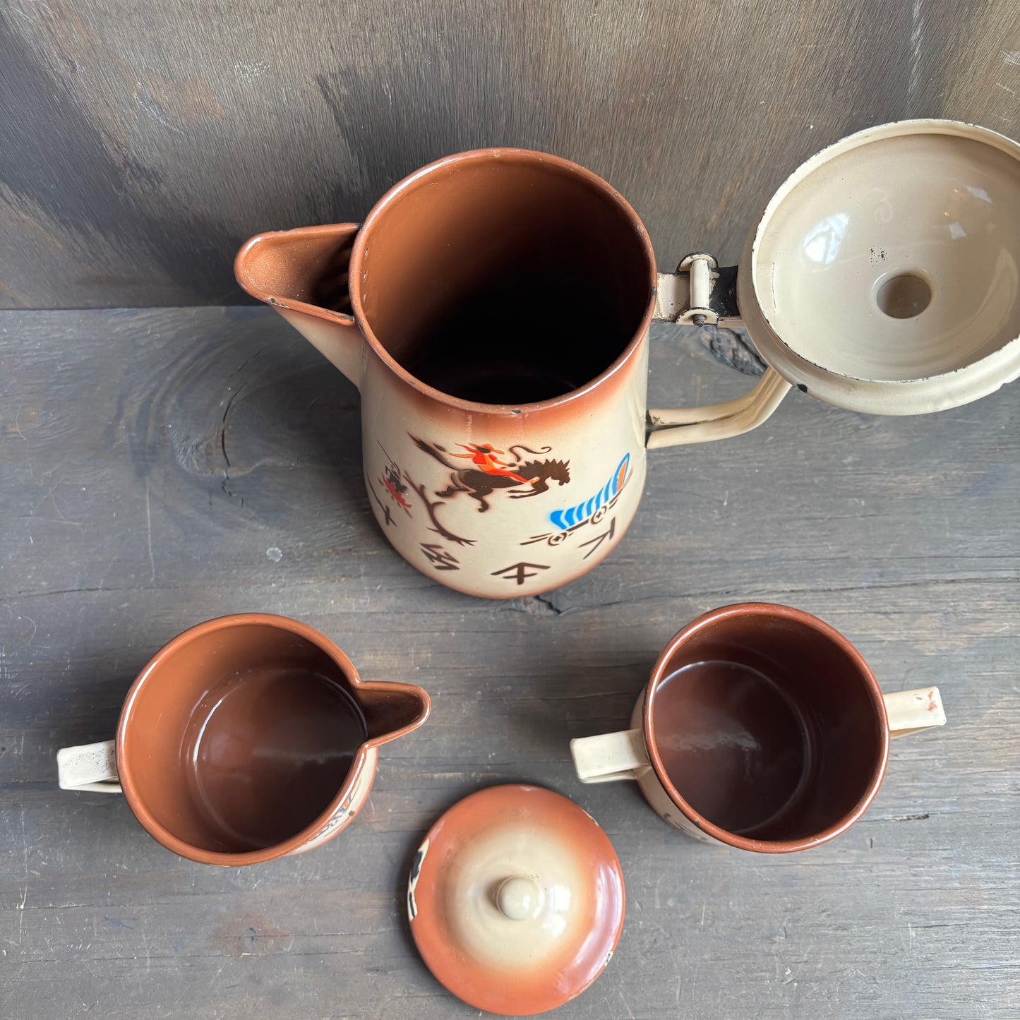 Vintage Enamelware Coffee Set