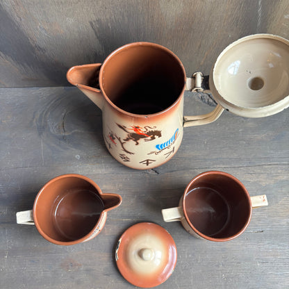 Vintage Enamelware Coffee Set