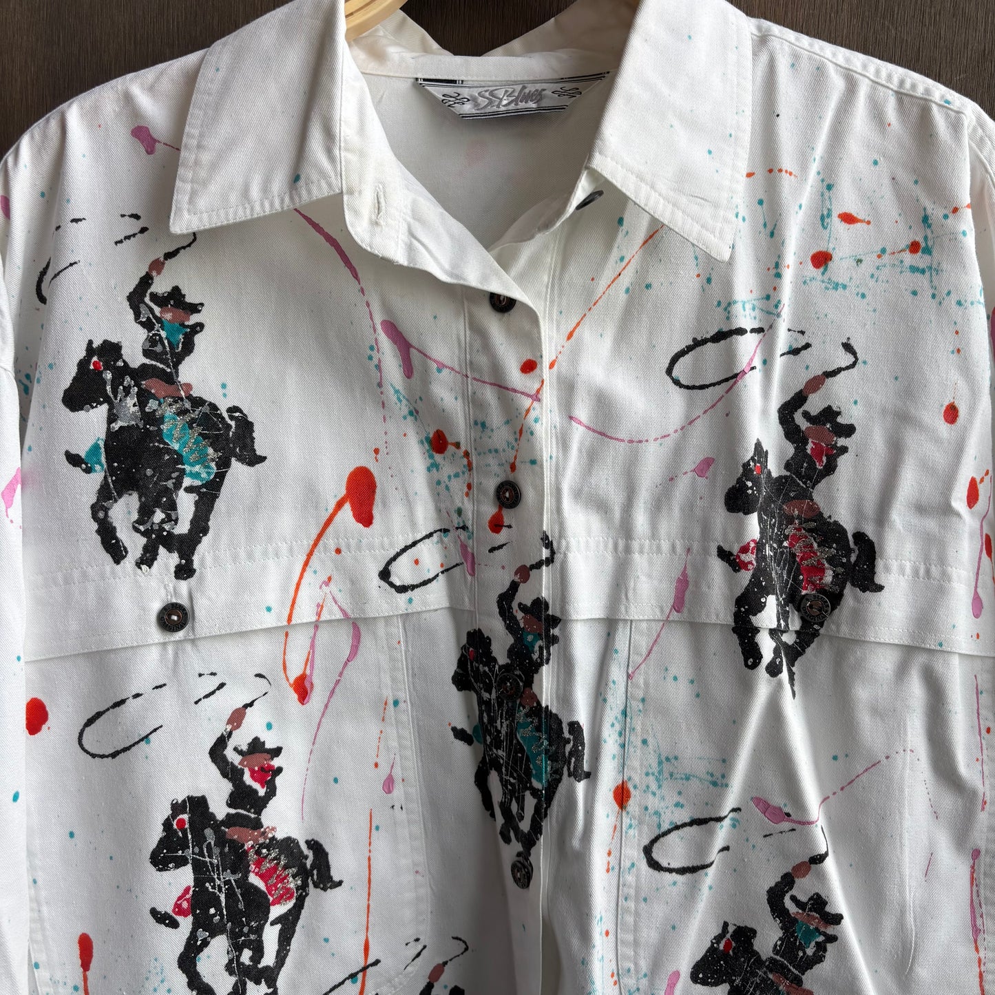 Splatter Paint Horse Button Up