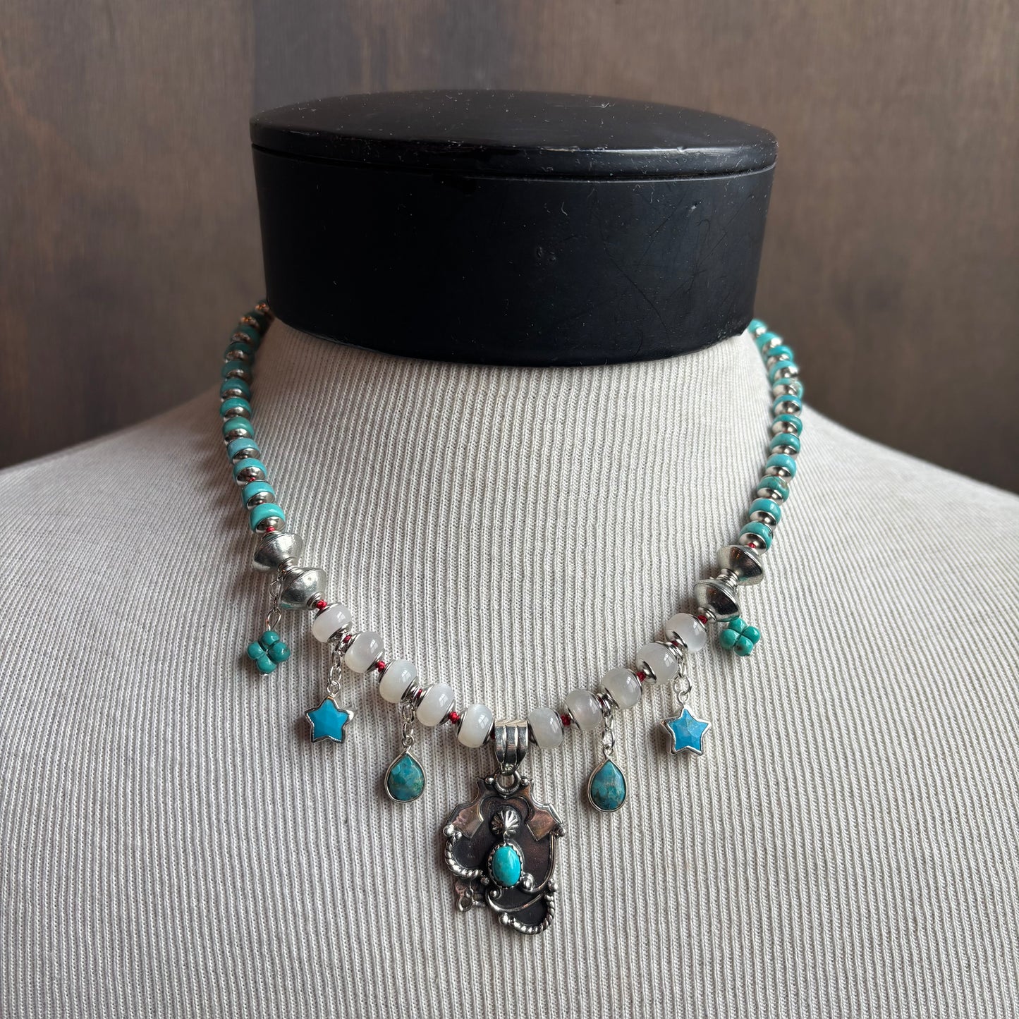 Ostrich Moon Western Pendant Necklace