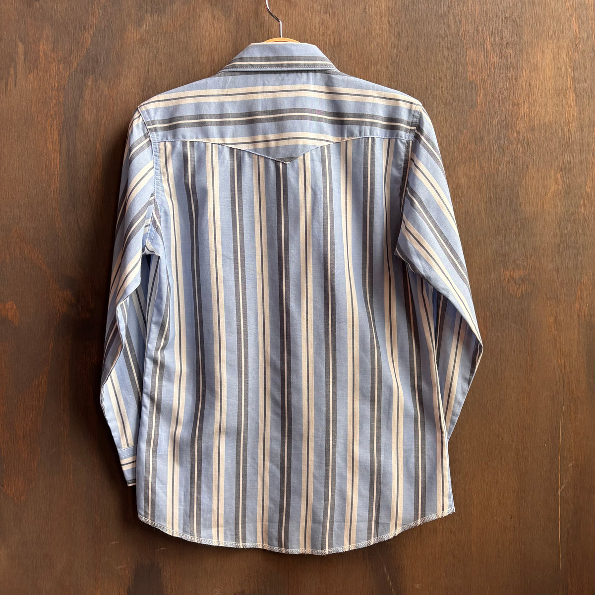 Kids Wrangler Blue Striped Pearl Snap