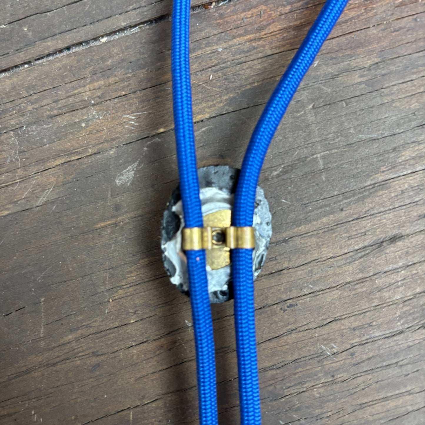 Resin Multi-Stone Bolo on Blue Tie
