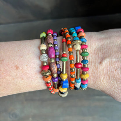 Multi Color Beaded Wrap Bracelet
