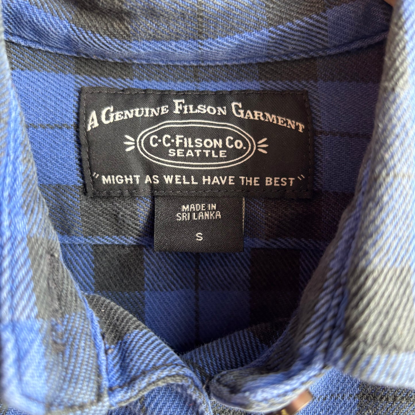 Vintage Filson Blue Plaid Button Up