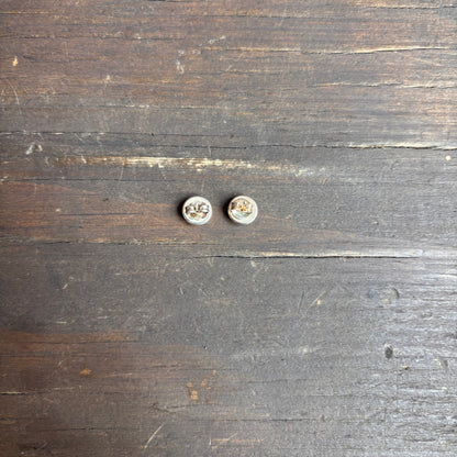 Silver Jade Stud Earrings