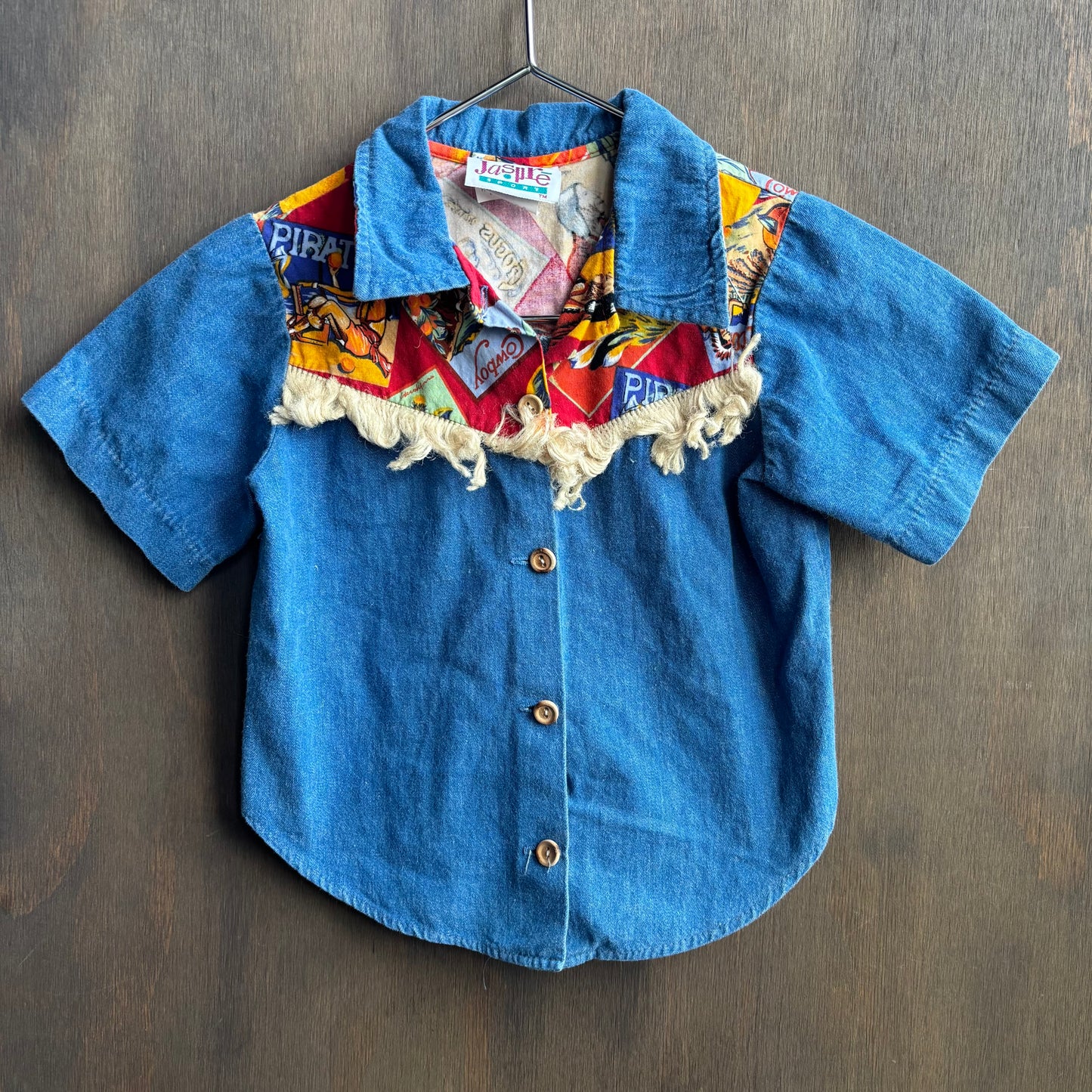 Kids Embellished Denim Button Up