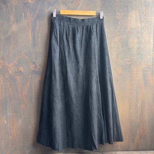 Vintage Vakko Black Leather Skirt