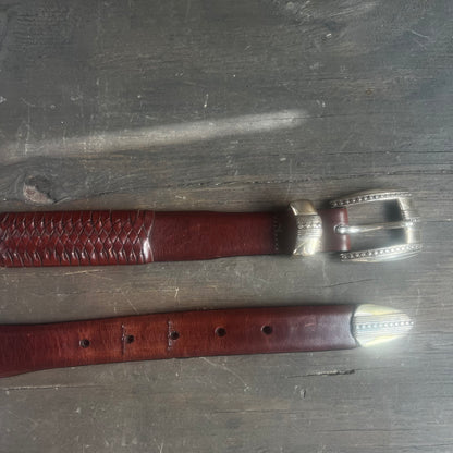 Brighton Brown Leather and Silver Belt