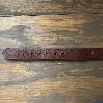 Brown Leather Belt with Buckle