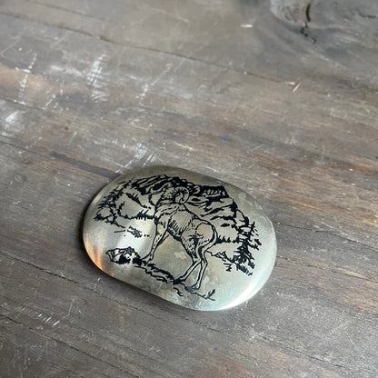 Silver Bighorn Sheep Belt Buckle