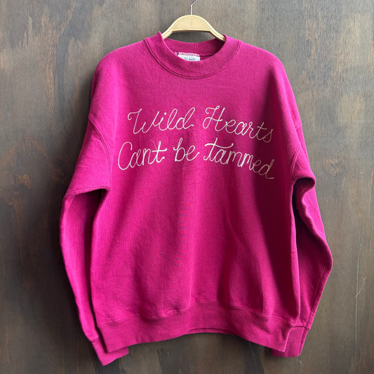 Custom Pink "Wild Hearts Can't Be Tamed" Sweatshirt