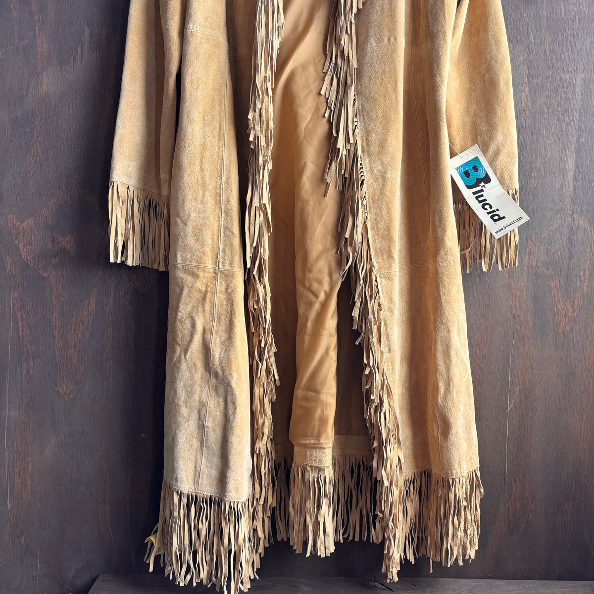 Vintage Beige Leather Duster